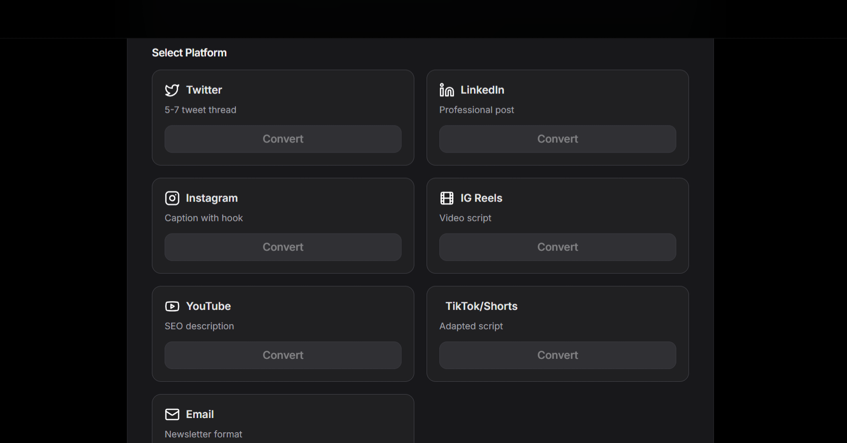 Repurposing Tool Feature